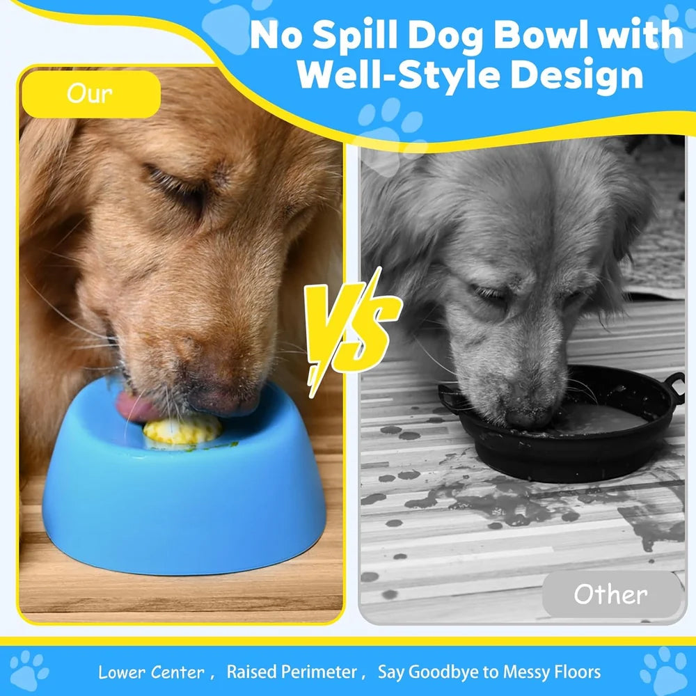 🐶 No-Spill Pet Bowl – Raised Edge Food & Water Bowl for Dogs & Cats 💧