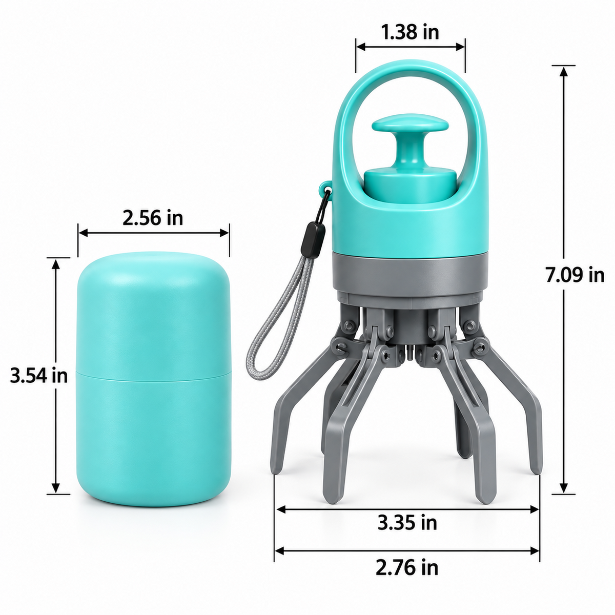 Portable Pet Waste Pickup Device with Waste Bag Options