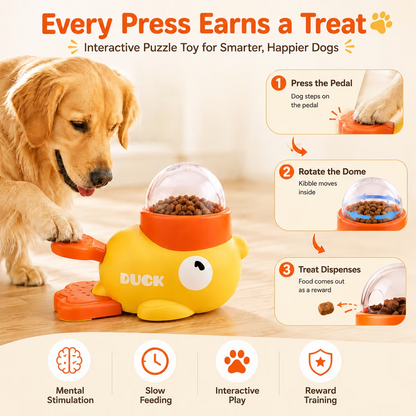 Interactive Duck Treat Dispenser – Puzzle Feeder & Reward Training Toy for Dogs & Cats