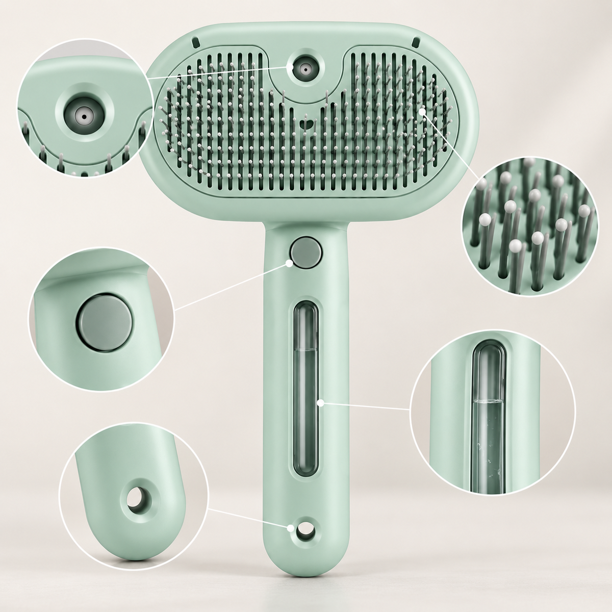 Pet Spray Grooming Comb Set – Green, White & Pink Options