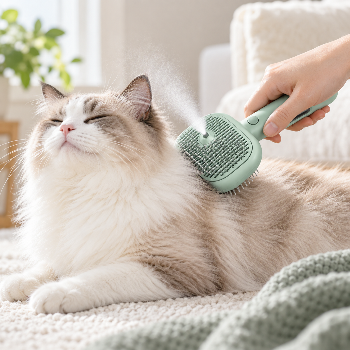 Pet Spray Grooming Comb Set – Green, White & Pink Options